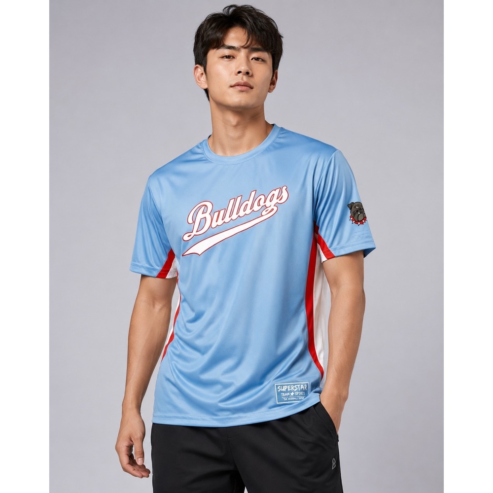 Superstar Team Sports‎ Bulldogs Baseball Jersey Smith 22 Light Blue Mens Medium
